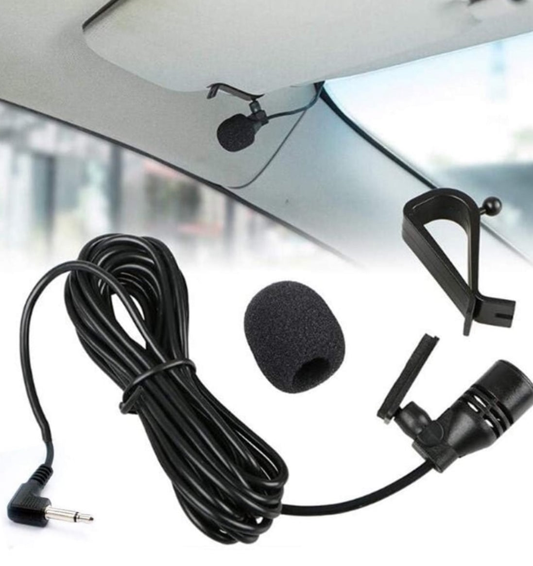 External Microphone with 2m Assembly Cable Mic for Car and Vehicle Head Unit