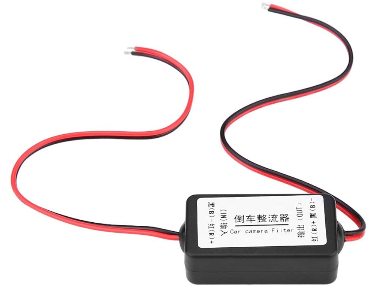 Car Filter Rectifier 12V DC Power Adapter Filter Rectifier Car Reverse Backup Parking Camera Power Rectifier