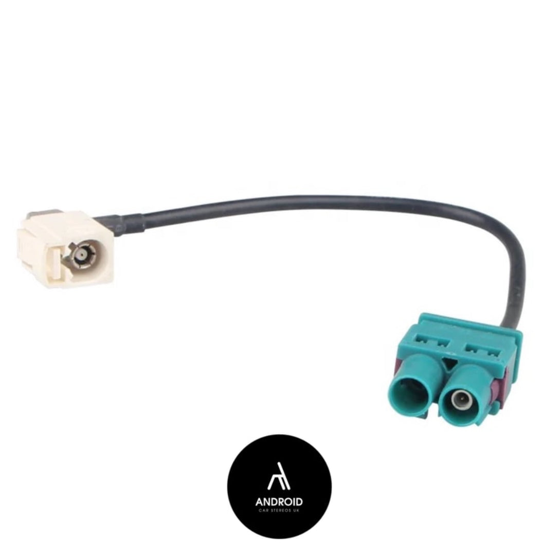 Dual Twin Double Male To DIN Male Aerial Adapter For Newer vehicles