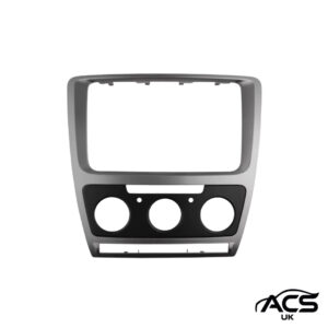 Double DIN Stereo Fascia Panel for Skoda Octavia Mk2 (2004–2013) – Climate Control (3-Knob Version)