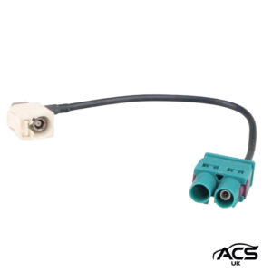 Dual Twin Double Male To DIN Male Aerial Adapter For Newer vehicles